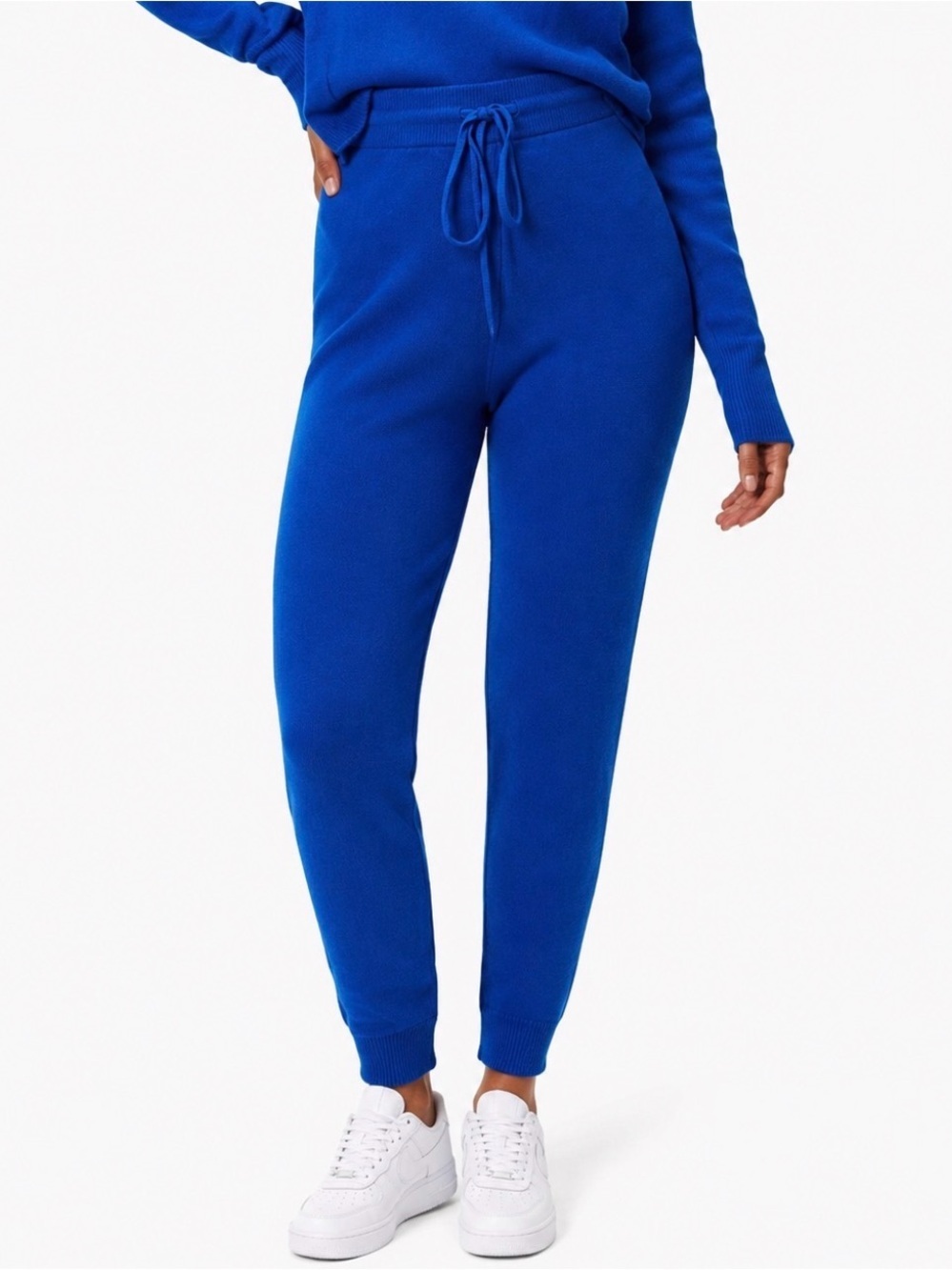 NWT $295 Ramy Brook Landon Knit Cashmere Blend Jogger Pants Royal Blue Size S